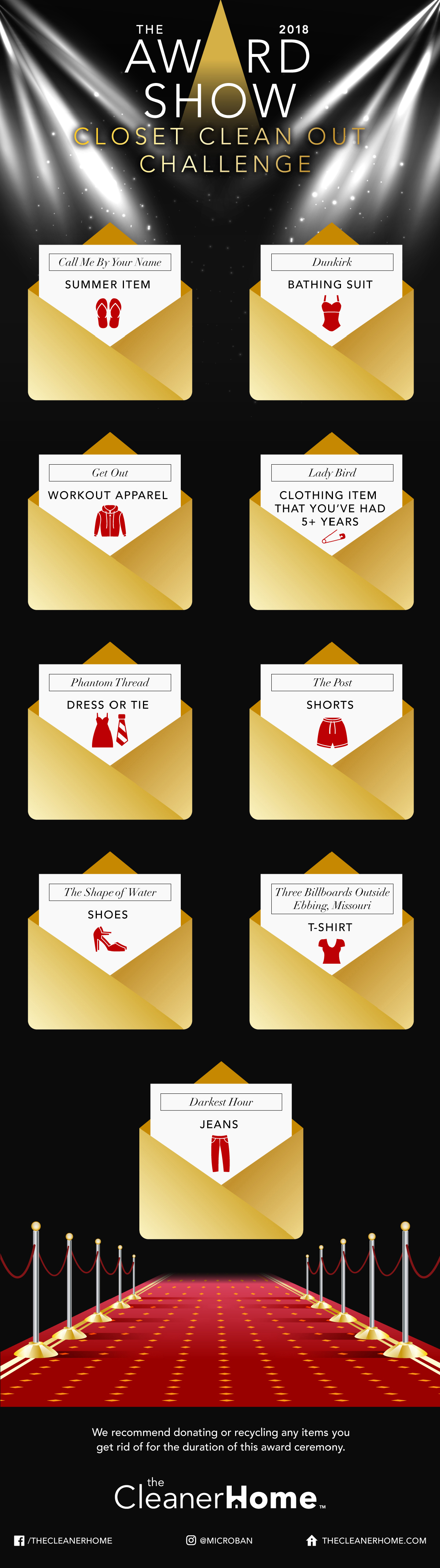 Oscars Clean Closet Challenge Infographic