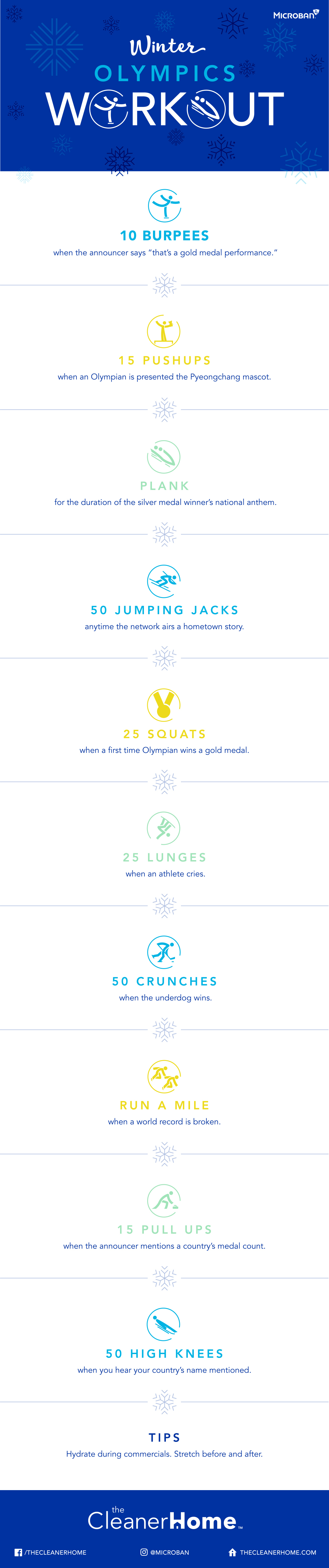 Winter Olympics Workout Challenge Infographic